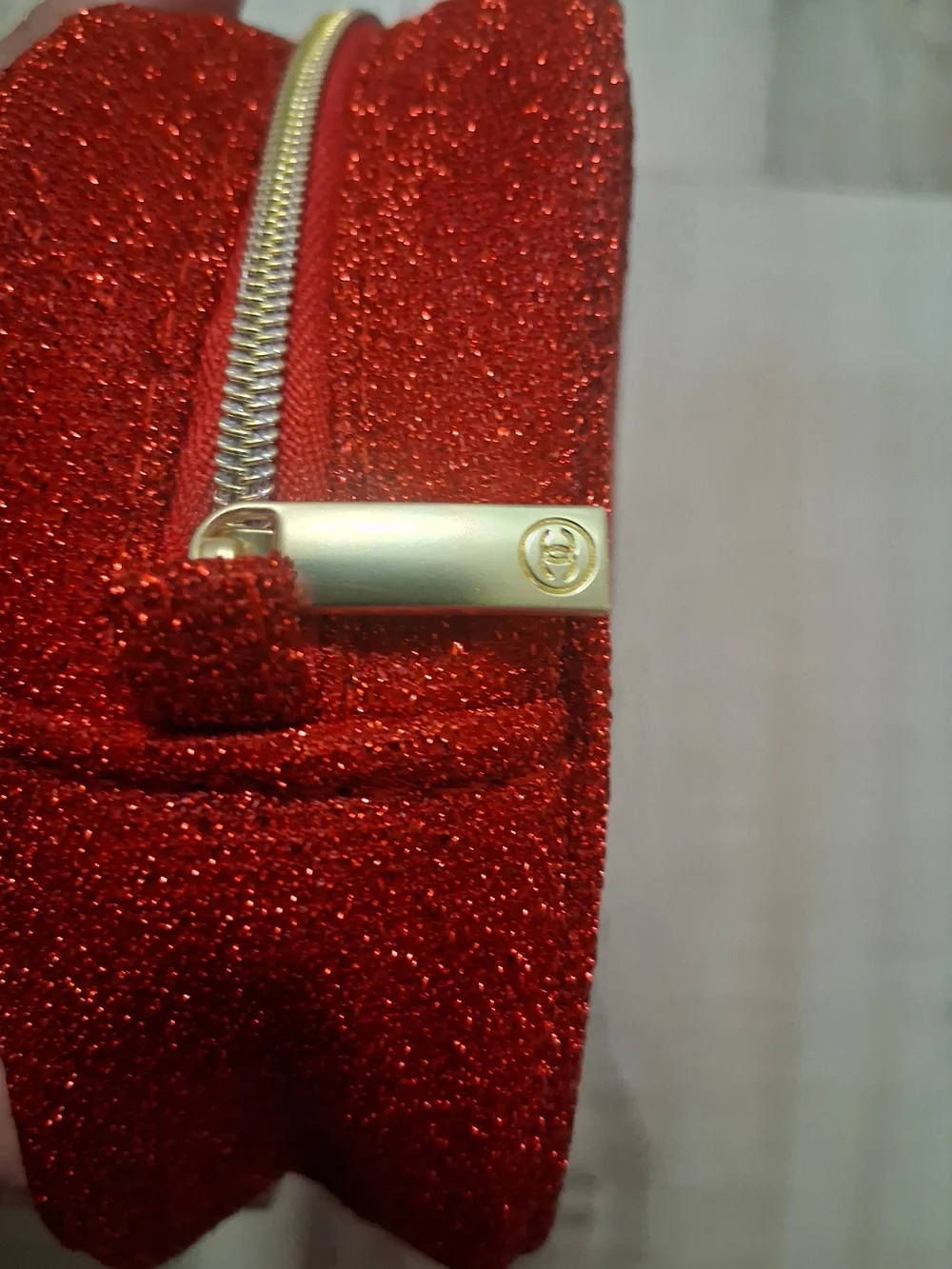 Holdiday Edition Red Glitter Cosmetic Pouch